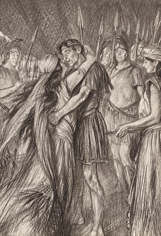William Shakespeare: Antonius en Cleopatra, Act IV, Scene 4 door Edmund Joseph (after) Sullivan