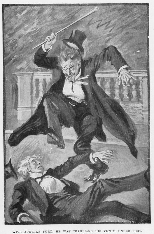 Illustratie voor Dr. Jekyll en Mr. Hyde door R.L. Stevenson door Edmund Joseph Sullivan
