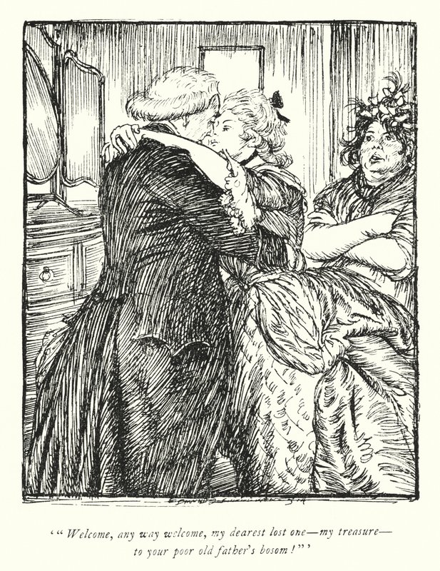 Illustratie voor The Vicar of Wakefield door Oliver Goldsmith door Edmund Joseph Sullivan