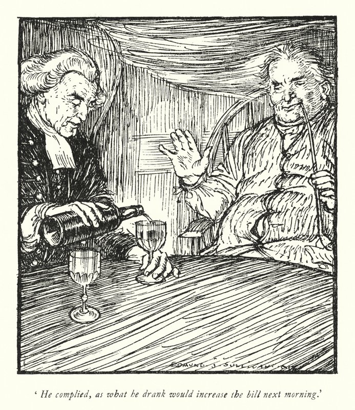 Illustratie voor The Vicar of Wakefield door Oliver Goldsmith door Edmund Joseph Sullivan