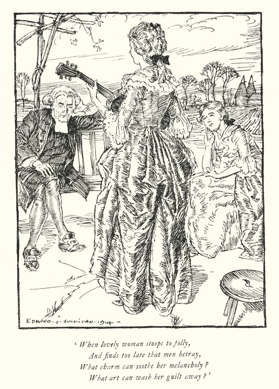 Illustratie voor The Vicar of Wakefield door Oliver Goldsmith door Edmund Joseph Sullivan