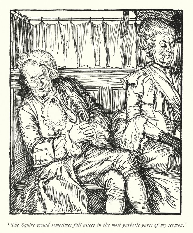 Illustratie voor The Vicar of Wakefield door Oliver Goldsmith door Edmund Joseph Sullivan