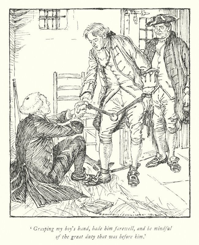 Illustratie voor The Vicar of Wakefield door Oliver Goldsmith (litho) door Edmund Joseph Sullivan