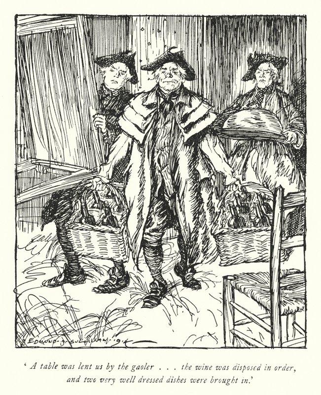 Illustratie voor The Vicar of Wakefield door Oliver Goldsmith (litho) door Edmund Joseph Sullivan