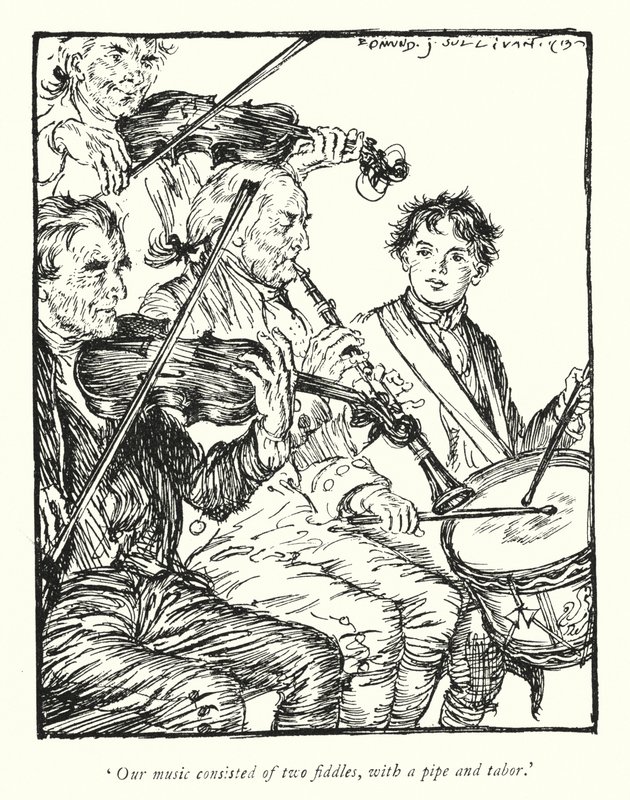 Illustratie voor The Vicar of Wakefield door Oliver Goldsmith (litho) door Edmund Joseph Sullivan
