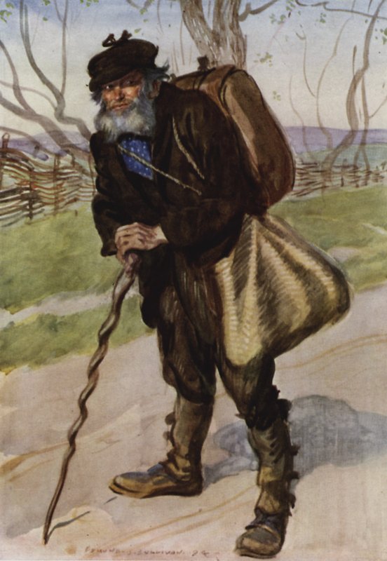 Eens zag ik hem in het midden van een stoffige weg staan door Edmund Joseph Sullivan