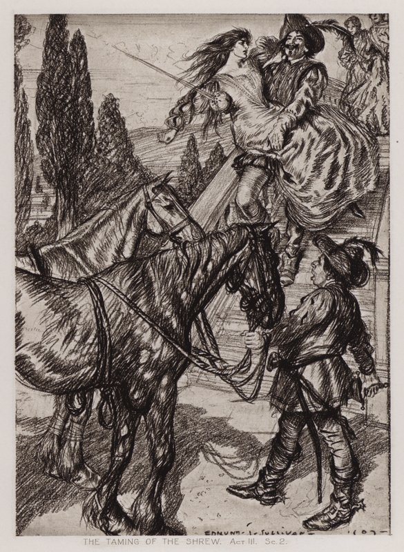 De Getemde Feeks, Act III, Sc 2 door Edmund Joseph Sullivan