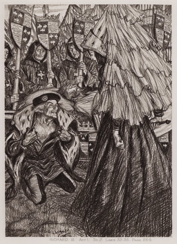 De Tragedie van Koning Richard III, Act I, Sc 2 door Edmund Joseph Sullivan