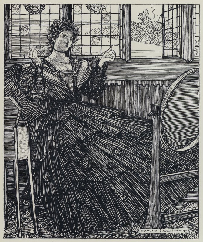 Illustratie voor A Dream of Fair Women and Other Poems door Edmund Joseph after Sullivan