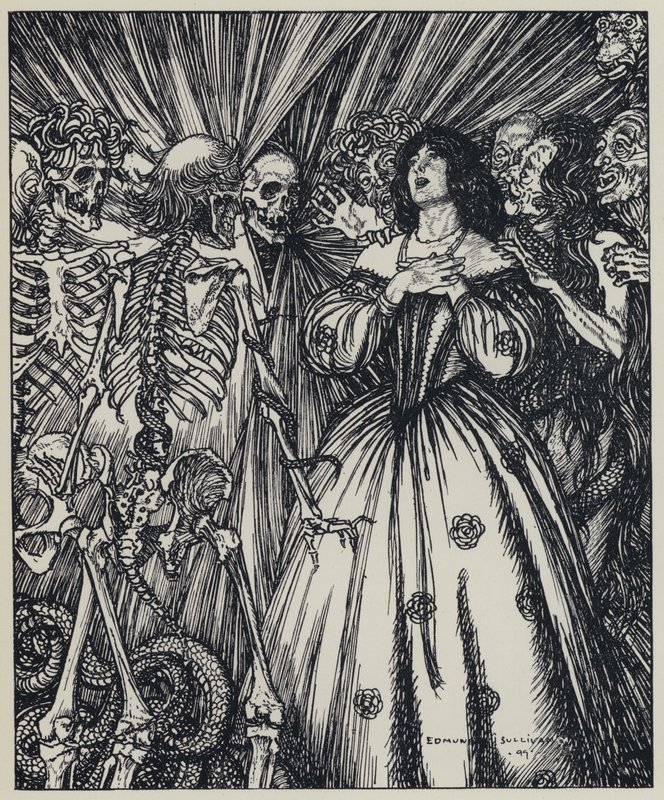 Illustratie voor A Dream of Fair Women and Other Poems door Edmund Joseph after Sullivan