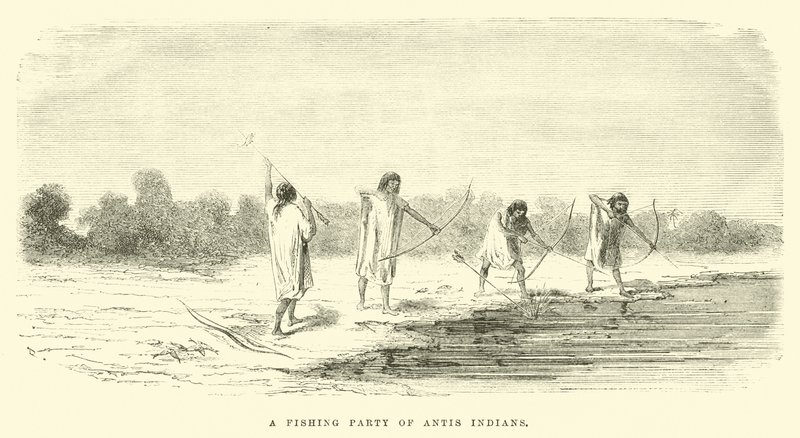 Een vispartij van Antis Indianen door Edouard Riou