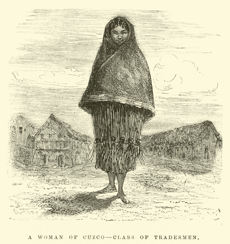 Een vrouw uit Cuzco, klasse van handelaars door Edouard Riou