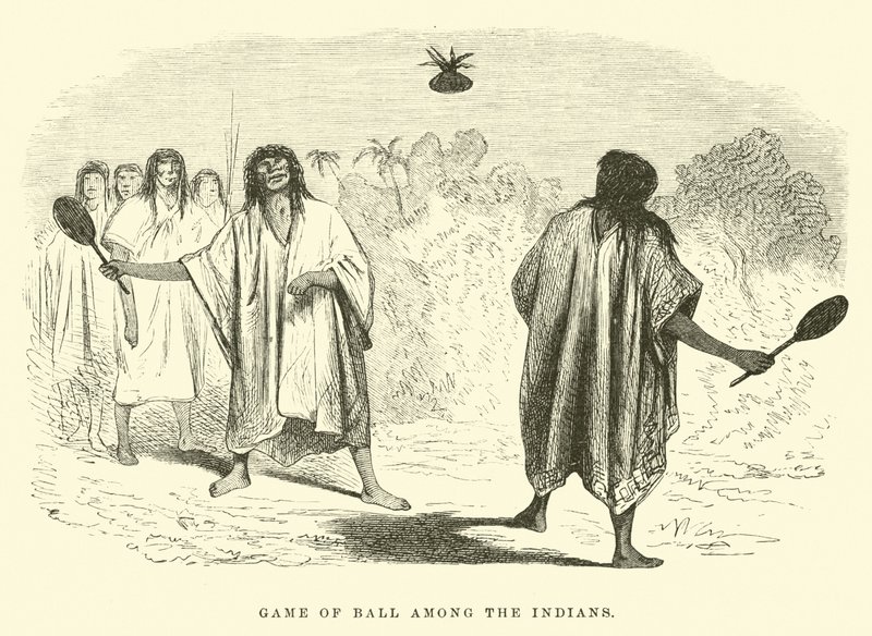 Balspel onder de Indianen door Edouard Riou