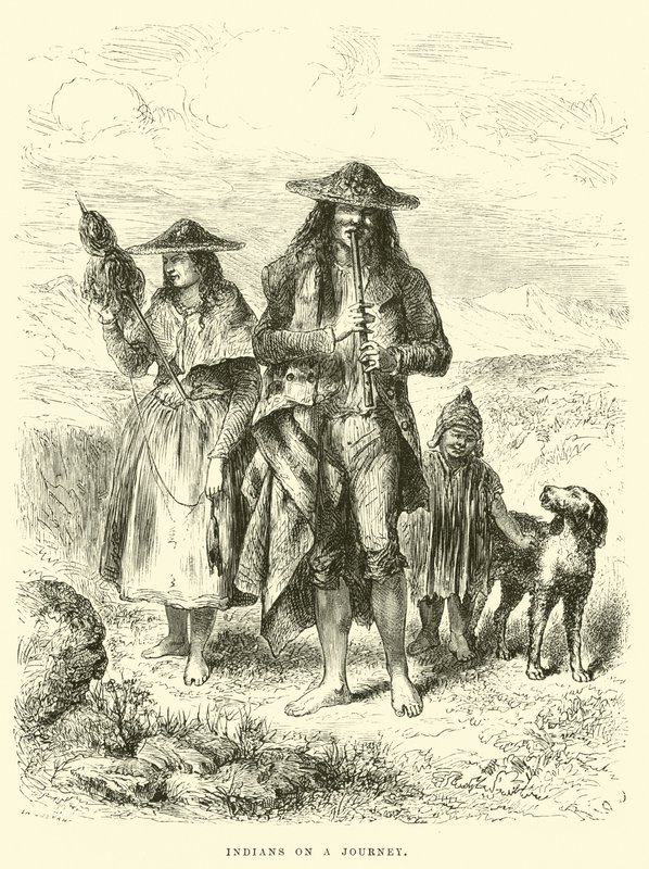 Indianen op reis door Edouard Riou