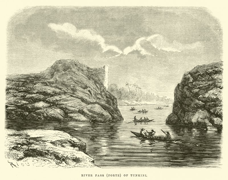Rivierpas van Tunkini door Edouard Riou