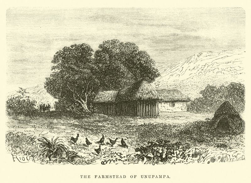 De boerderij van Unupampa door Edouard Riou