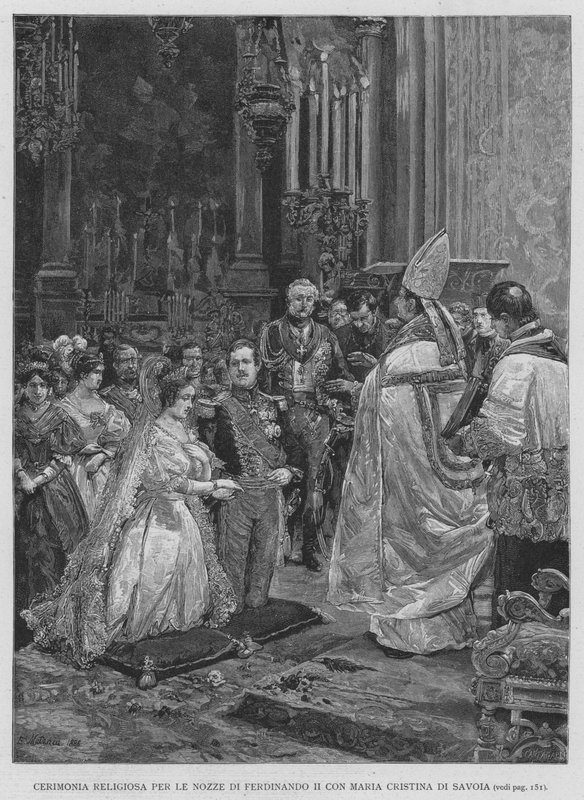 Religieuze Ceremonie voor het Huwelijk van Ferdinand II met Maria Cristina van Savoye door Edouardo Matania