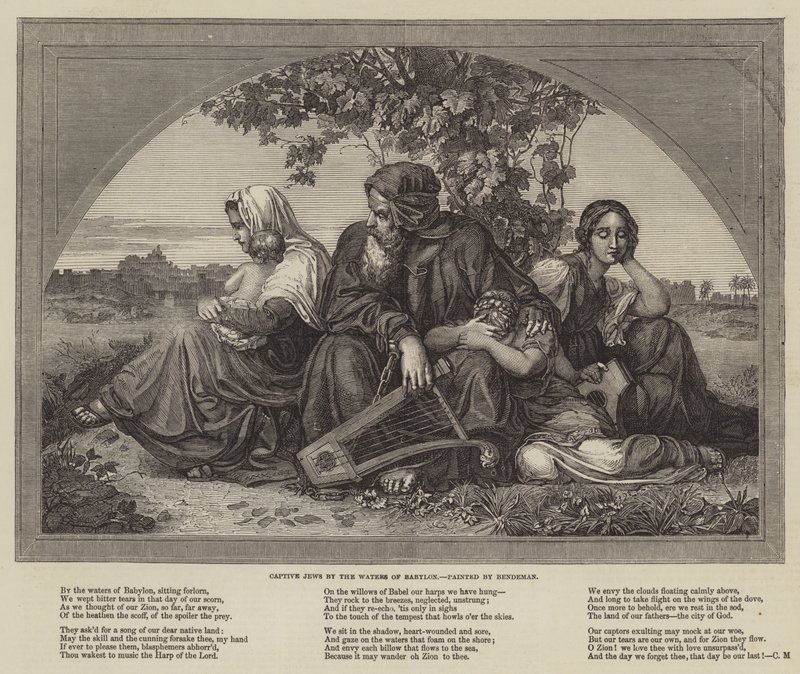 Gevangen Joden bij de wateren van Babylon door Eduard Bendemann