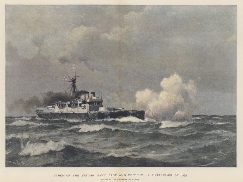 Een slagschip van 1893 door Eduardo de Martino
