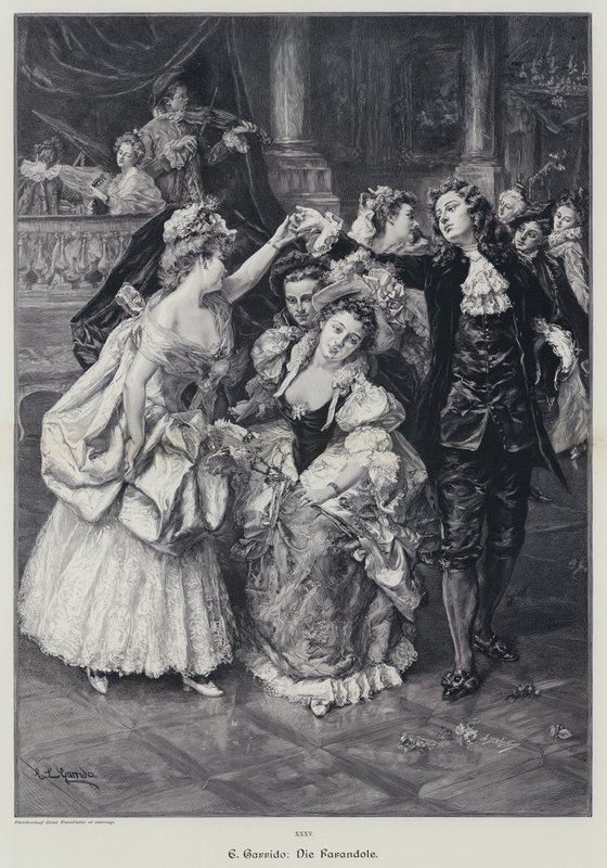 Farandole van het Ballet van de Opera van Marseille (gravure) door Eduardo Leon Garrido