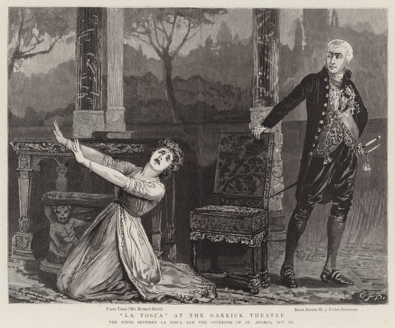 La Tosca in het Garrick Theater door Edward Frederick Brewtnall