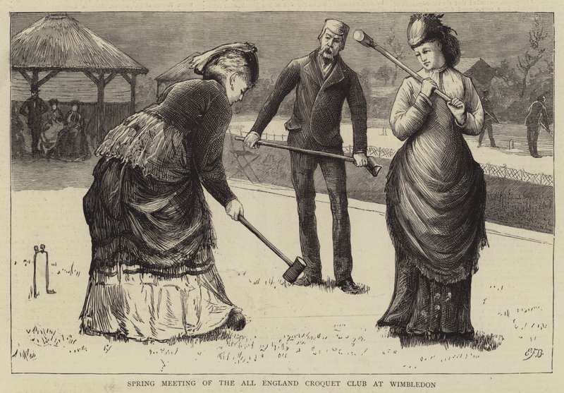 Voorjaarsbijeenkomst van de All England Croquet Club in Wimbledon door Edward Frederick Brewtnall