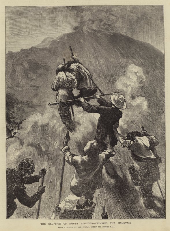 De Uitbarsting van de Vesuvius, beklimming van de Berg door Edward John Gregory