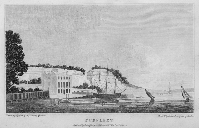 Purfleet (gravure) door Edward (after) Gyfford