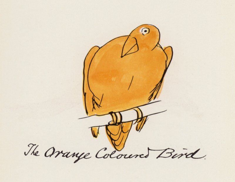 Edward Lear, Het Vogelboek: De oranjekleurige vogel door Edward (after) Lear
