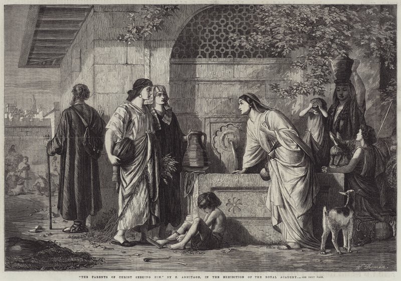 De ouders van Christus zoeken hem door Edward A. Armitage