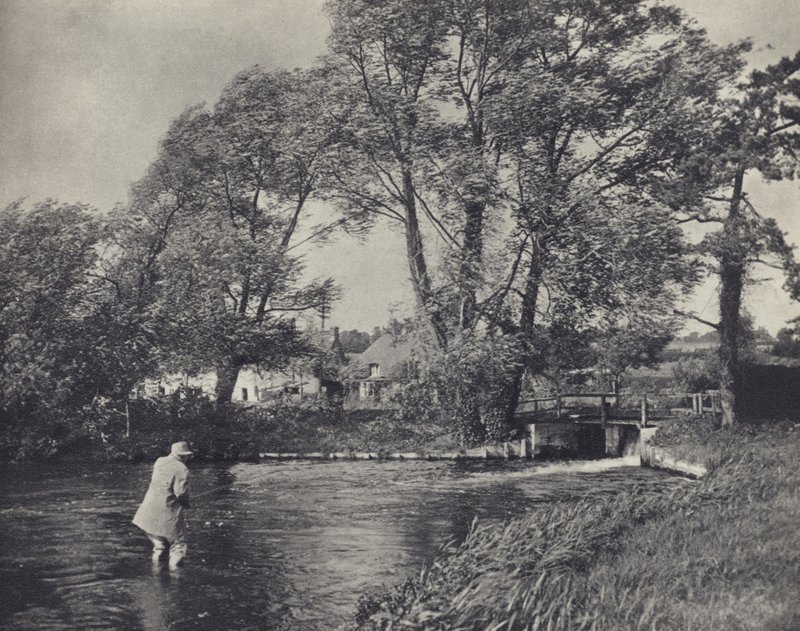 Vissen in een storm bij Ramsbury door Edward Alfred Barton