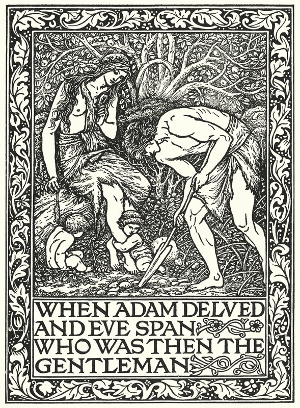 Toen Adam Groef En Eva Spon, Wie Was Toen De Edelman (gravure) door Edward Coley (after) Burne Jones