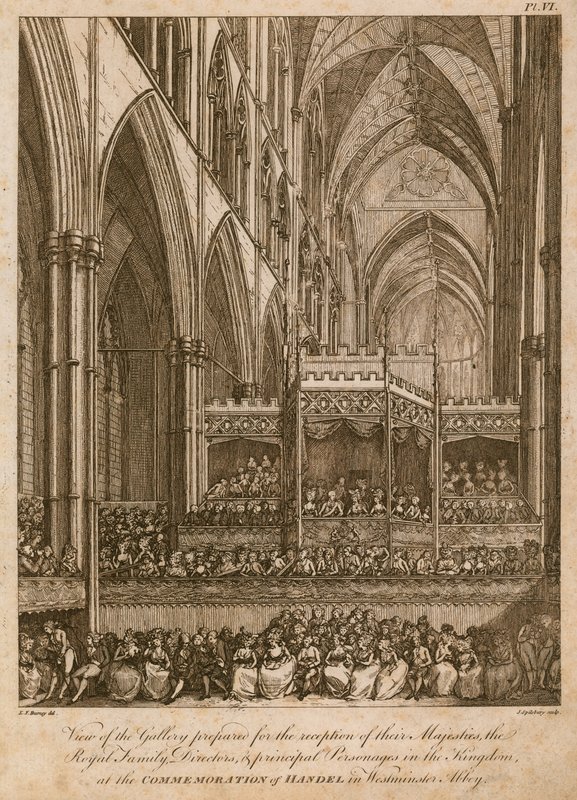 Herdenking van Handel, Westminster Abbey, Londen door Edward Dayes