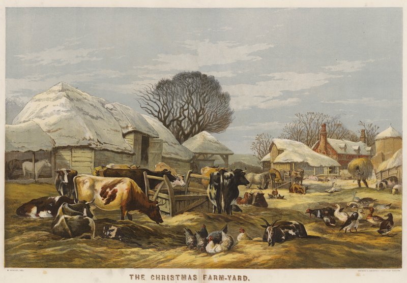 De kerstboerderij door Edward Duncan