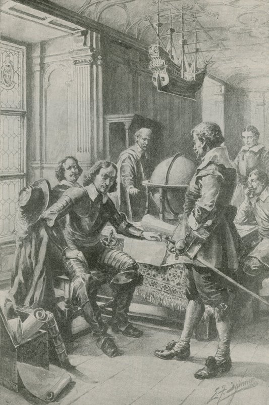 Robert Blake bezoekt Oliver Cromwell door Edward Frederick Skinner