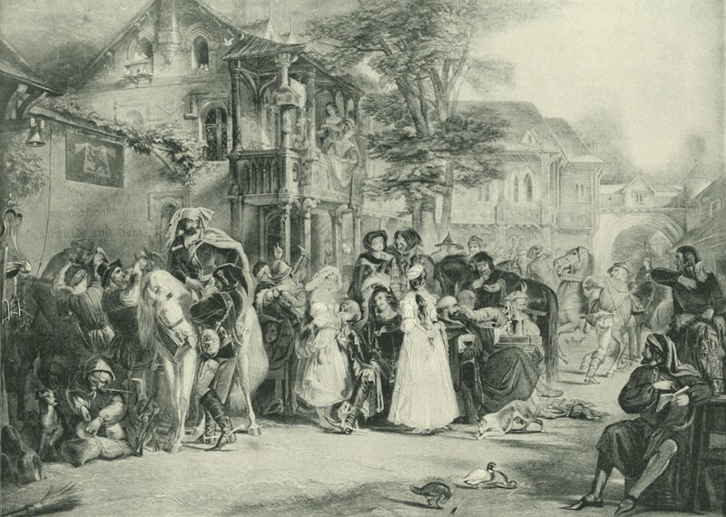 Chaucer en de Canterbury Pelgrims door Edward Henry Corbould