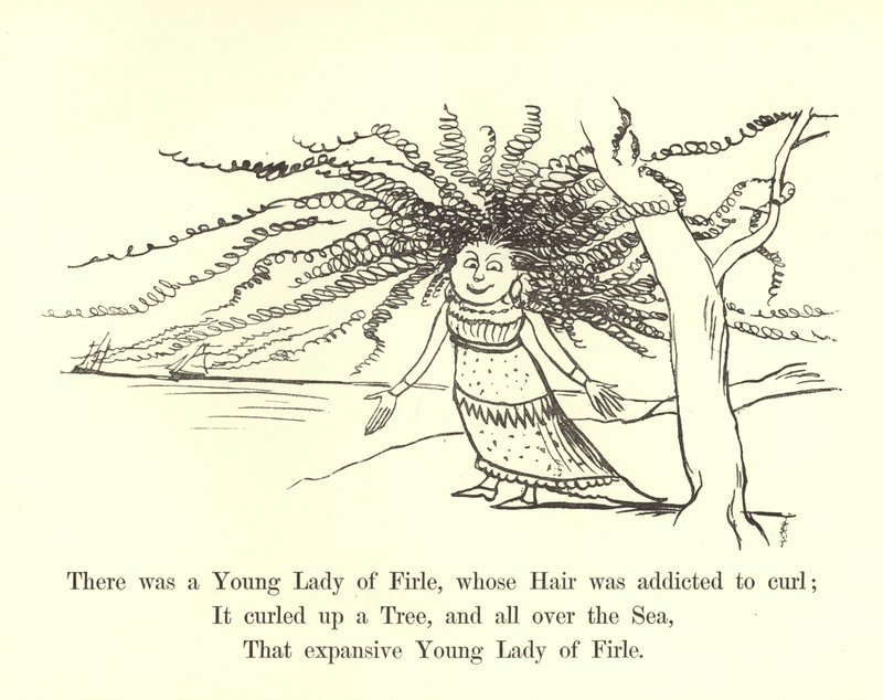 Er was een jonge dame van Firle, wiens haar verslaafd was aan krullen door Edward Lear