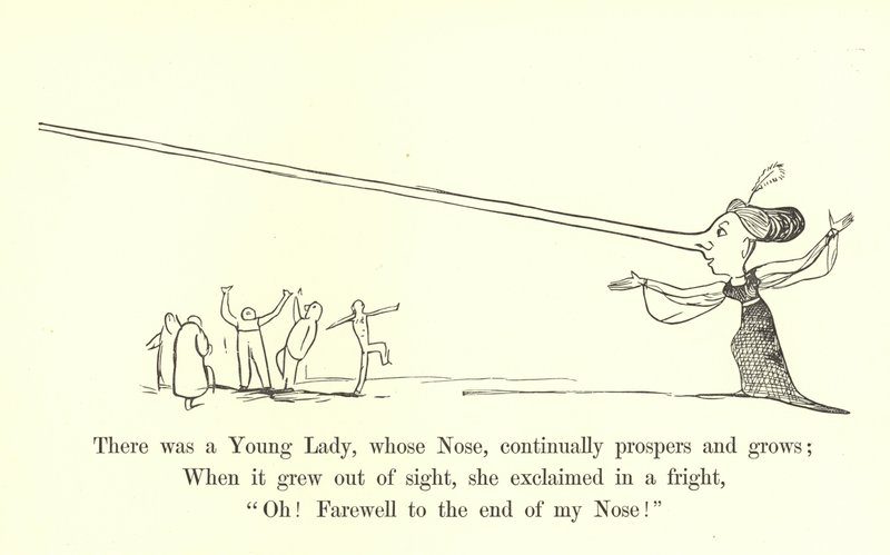 Er was een jonge dame, wiens neus, voortdurend groeit en bloeit door Edward Lear
