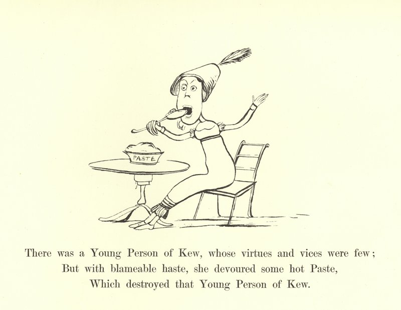 Er was een jong persoon van Kew, wiens deugden en ondeugden waren weinig door Edward Lear
