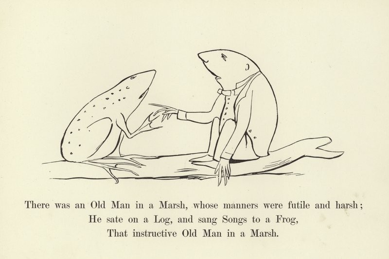 Er was een oude man in een moeras, wiens manieren nutteloos en hard waren door Edward Lear