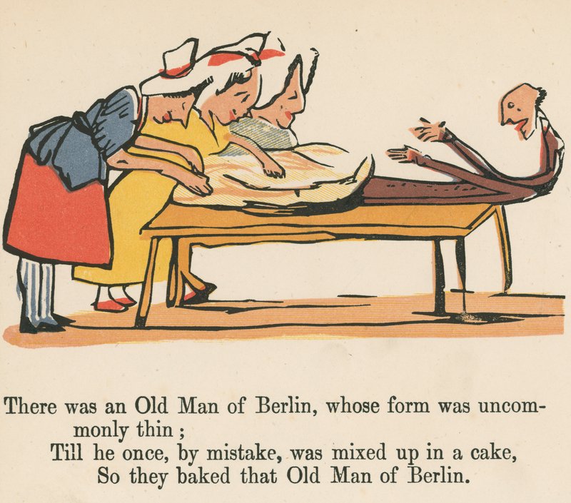 Er was een oude man van Berlijn, wiens vorm buitengewoon dun was, uit 