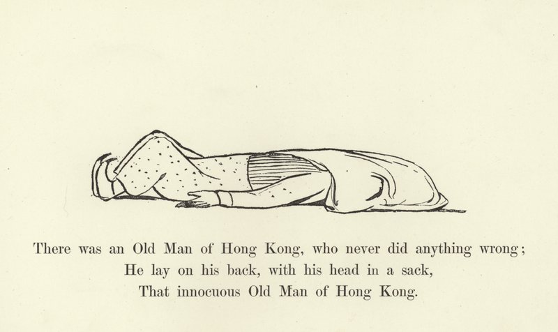 Er was een Oude Man uit Hong Kong, die nooit iets verkeerd deed door Edward Lear