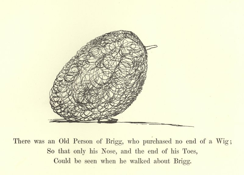 Er was een oude persoon van Brigg, die eindeloos veel pruiken kocht door Edward Lear