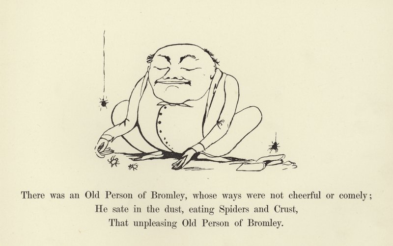 Er was een oude persoon van Bromley, wiens manieren niet vrolijk of netjes waren door Edward Lear