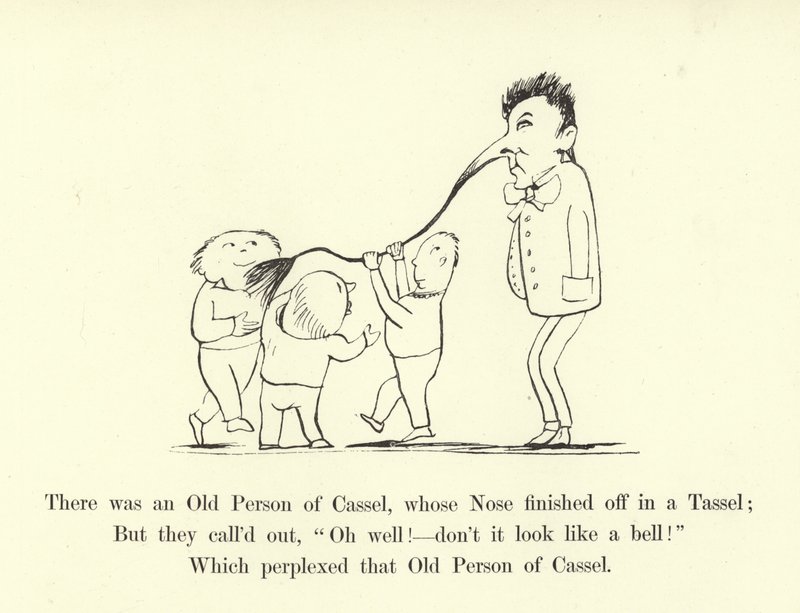 Er was een Oude Persoon van Cassel, wiens Neus eindigde in een Kwast door Edward Lear