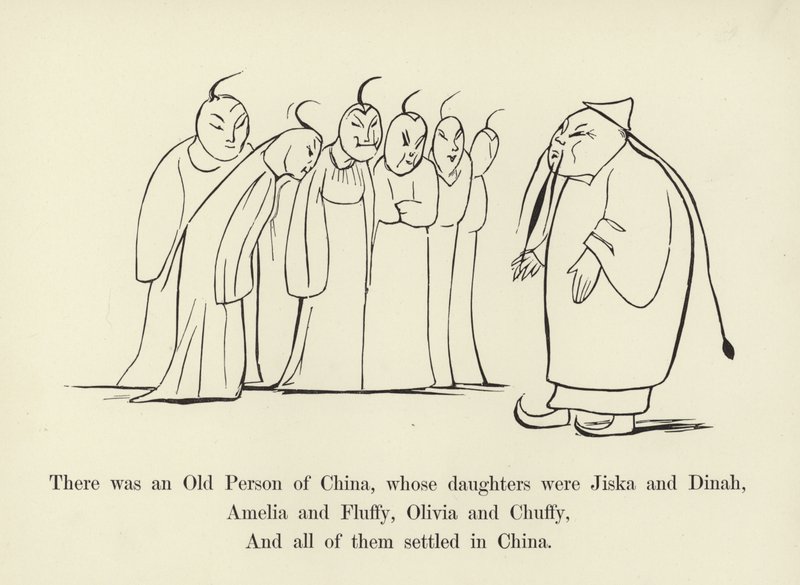 Er was een Oude Persoon uit China, wiens dochters Jiska en Dinah waren door Edward Lear