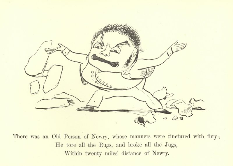 Er was een oude persoon uit Newry, wiens manieren getint waren met woede door Edward Lear