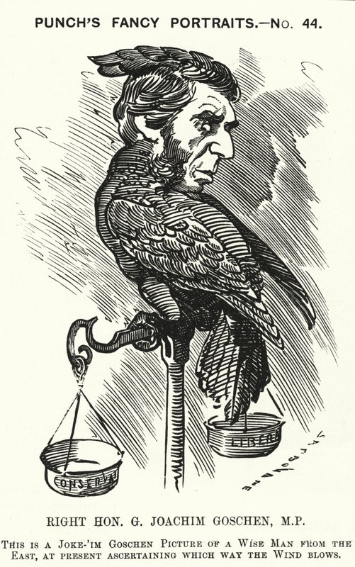 Punch cartoon: George Goschen door Edward Linley (after) Sambourne