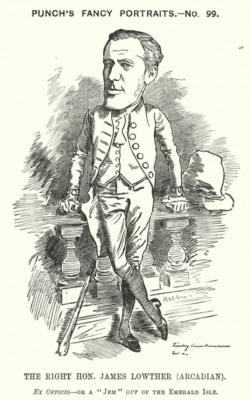 Punch cartoon: James Lowther, Engelse conservatieve politicus en sportman door Edward Linley (after) Sambourne