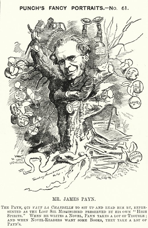 Punch cartoon: James Payn, Engelse romanschrijver door Edward Linley (after) Sambourne